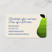 Bak van perenvruchten, kokkoekker visitekaartje (Achterkant)