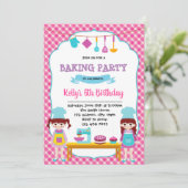 Bak verjaardagsfeestje uitnodiging (Staand voorkant)