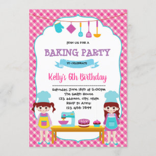 Bak verjaardagsfeestje uitnodiging