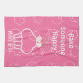 Bak vrolijke roze Keuken Handdoeken (Horizontaal)