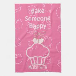 Bak vrolijke roze Keuken Handdoeken