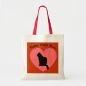 Bak - Zwarte kat in rood Lijst Tote Bag (Voorkant)
