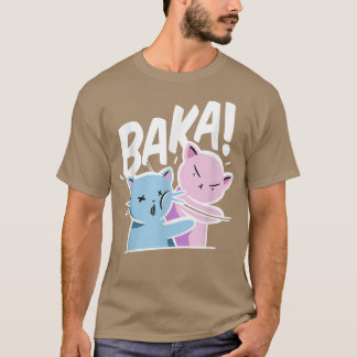 Baka Anime Cat Slap Baka Japanse kat T-shirt
