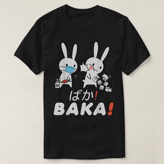 Baka Idiot Funny Rabbit Anime Japon met Masker & T T-shirt (Design voorkant)