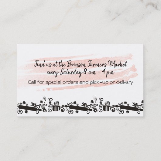 Bakbakkerij maatlepels banketbakker visitekaartje (Achterkant)