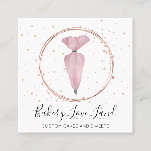 Bakbakkerij voor gebak vierkante visitekaartje (Voorkant)