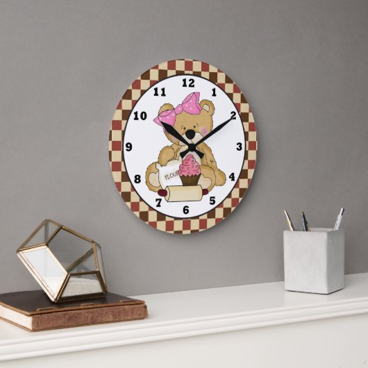 Bakbeer cartoone keuken wandklok (Kantoor)