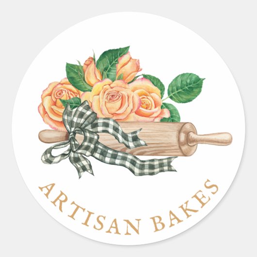 Bakbenodigdheden Bakkerij Bakker Ronde Sticker (Voorkant)