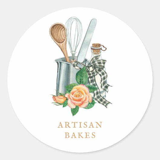 Bakbenodigdheden Bakkerij Bakker Ronde Sticker (Voorkant)