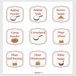 Bakbenodigdheden Voorraadkast Labelstickers Vel Sticker