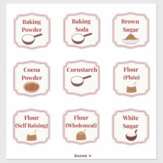 Bakbenodigdheden Voorraadkast Labelstickers Vel Sticker