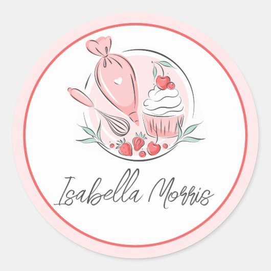  bakdeeg gepersonaliseerd ronde sticker (Voorkant)