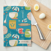 Bake a Cherry Pie op blauwgroen Theedoek (Quarter Fold)