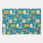 Bake a Cherry Pie op blauwgroen Theedoek (Horizontaal)