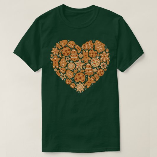 Bake Baking Gingerbread Man Christmas Cookie Heart T-shirt (Design voorkant)