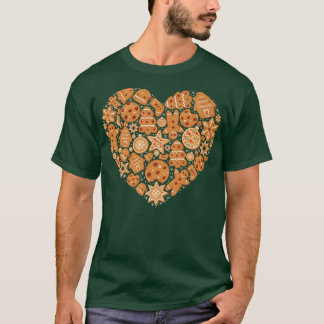 Bake Baking Gingerbread Man Christmas Cookie Heart T-shirt