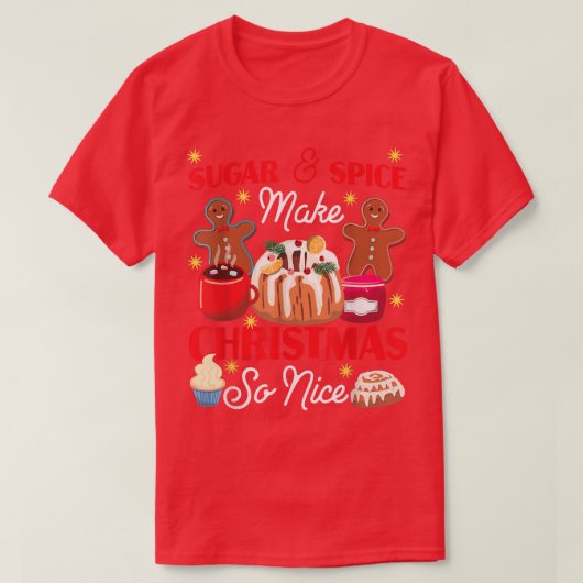 Bake Baking-kerstkoekje Gingerbrood Man Cupca T-shirt (Design voorkant)