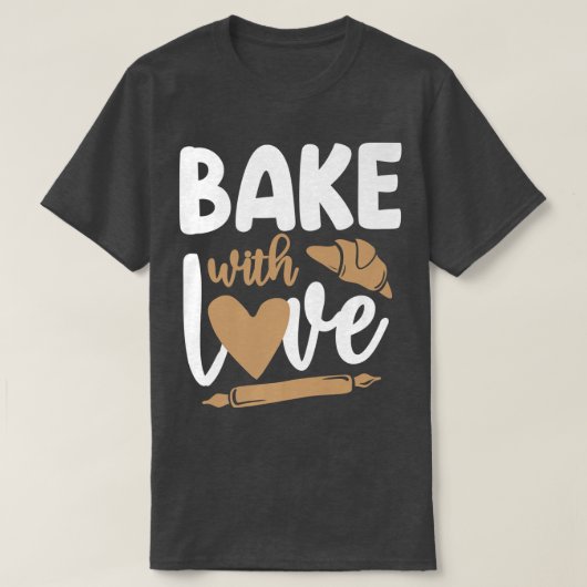 Bake Baking Rolling Pin Croissant T-shirt (Design voorkant)