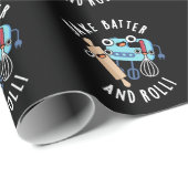 Bake Beslag En Rol Grappige Bak Pun Donkere BG Cadeaupapier (Rol Hoek)