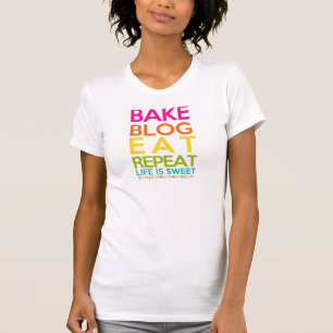 Bake Blog Eat Herhalen T-shirt
