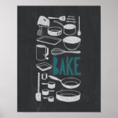 Bake - Chalkboard Kitchen Art Poster (Voorkant)