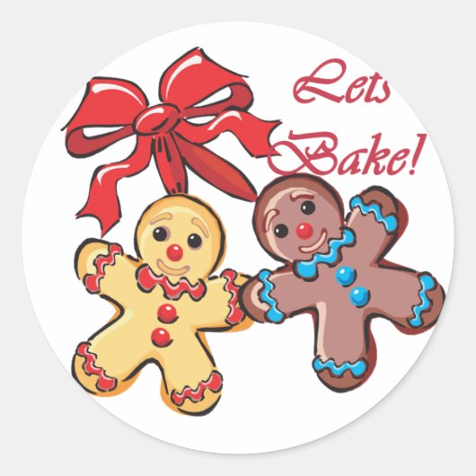 Bake Gingerbread Heren Ronde Sticker (Voorkant)
