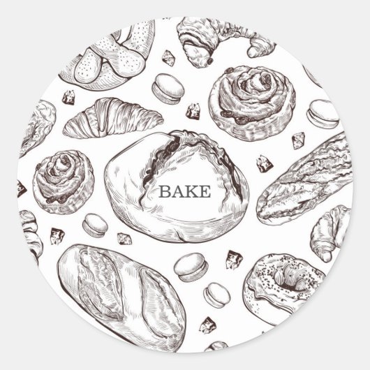 Bake Hand Drawn Pastries Food Label (Voorkant)