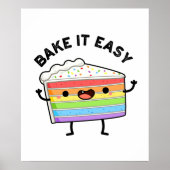 Bake it Easy Funny Cake Pun Poster (Voorkant)
