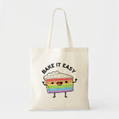 Bake it Easy Funny Cake Pun Tote Bag (Voorkant)