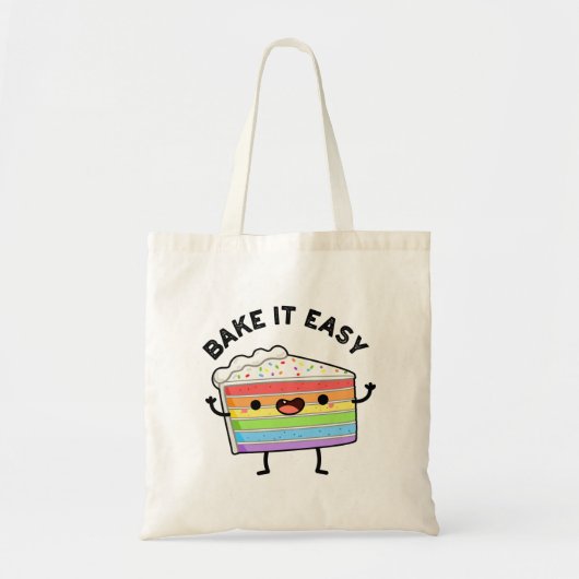 Bake it Easy Funny Cake Pun Tote Bag (Voorkant)