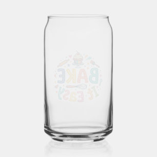 Bake It Easy – Retro Backen Pun T-Shirt Blikvorm Glas