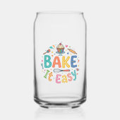 Bake It Easy – Retro Backen Pun T-Shirt Blikvorm Glas (Achterkant)