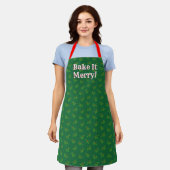 "Bake It Merry!" Kerstbakker Schort (Gedragen)