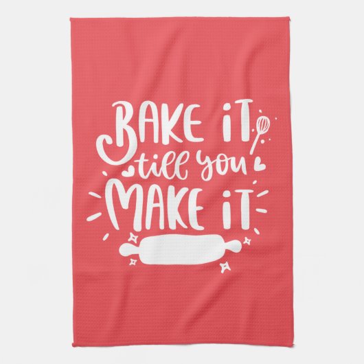 Bake It Till You Make It Lettering Bakliefde Theedoek (Verticaal)