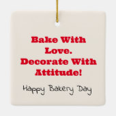 Bake met liefdesvriendelijke kerstversiering keramisch ornament (Achterkant)