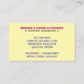 Bake Sale, Cake Kraam, Baguette Bakkerij | Brood Visitekaartje (Achterkant)