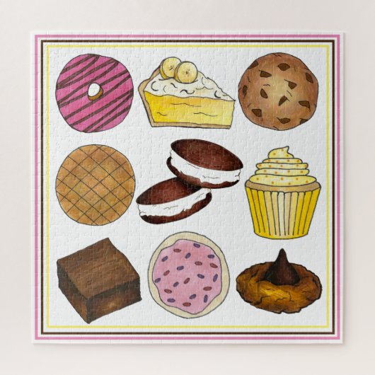Bake Sale Classics Donut Pie Cupcake Cookies Legpuzzel (Verticaal)