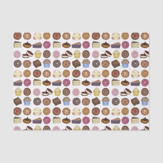 Bake Sale Cookie Cake Pie Donut Brownie Muffin Tissuepapier (Voorkant)