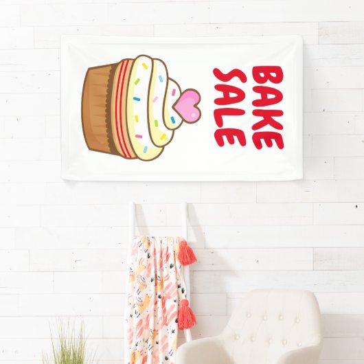 BAKE SALE cupcake-bakbord poster Spandoek (Insitu)