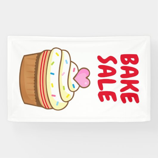 BAKE SALE cupcake-bakbord poster Spandoek (Horizontaal)