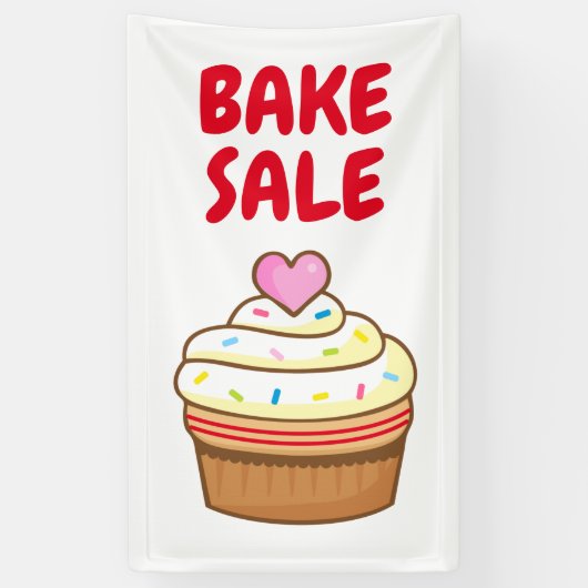 BAKE SALE cupcake-bakbord poster Spandoek (Verticaal)