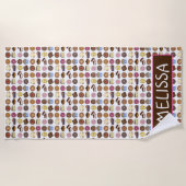 Bake Sale Donut Cupcake Cream Puff Cake Pie Slice Strandlaken (Voorkant)