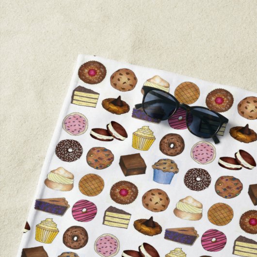 Bake Sale Donut Cupcake Cream Puff Cake Pie Slice Strandlaken (In situ)