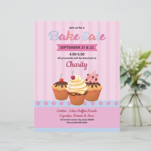 Bake Sale Flyer Sjabloon (Staand voorkant)