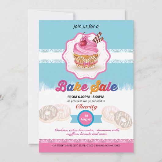 Bake Sale Flyer Sjabloon Kaart (Voorkant)