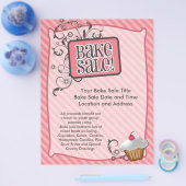 Bake Sale Flyers, zoete roze zwammen Flyer (Enkel)
