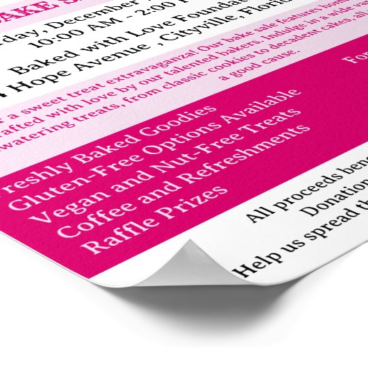 Bake Sale Fondsenwerving Poster (Hoek)