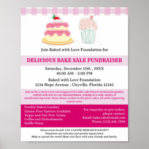 Bake Sale Fondsenwerving Poster