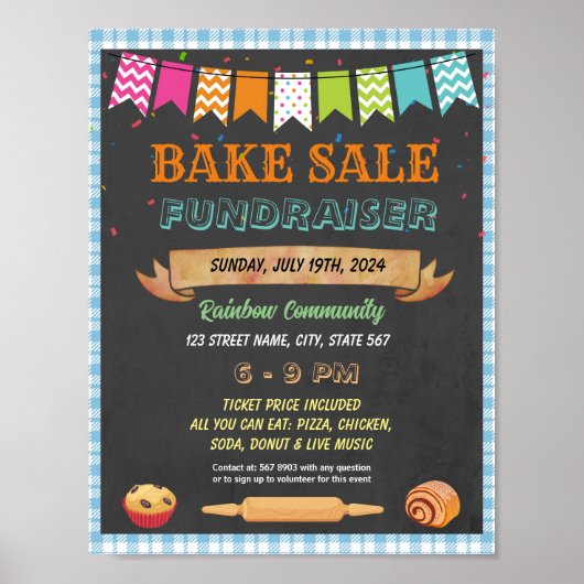 Bake Sale fondsenwerving school evenement sjabloon Poster (Voorkant)