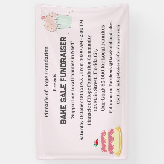 Bake Sale Fondsenwerving Spandoek (Verticaal)